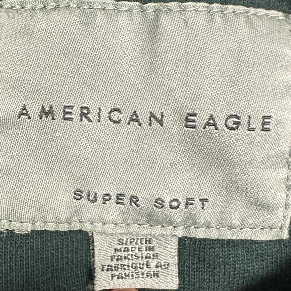 NEW American Eagle Sweatshirt Mens Small Super Soft Green Crewneck Knit Pullover